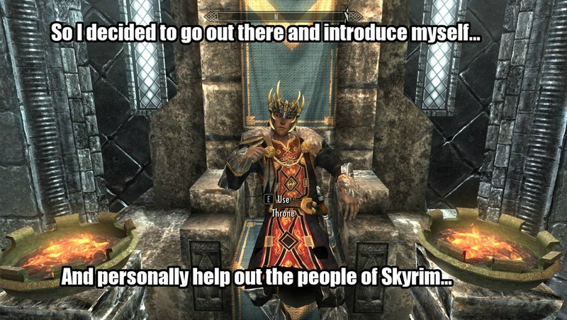 Illustration for article titled Okay, Maybe The High King of Skyrim Can Be A Nice Guy. Sorta.